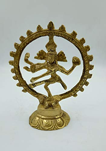 OSNICA Messing Natraj Statue Idol Skulptur Shiva - Nataraj der Herr des Tanzes Natrajan 4 Zoll
