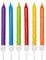 Anniversary House Pack of 12 Mix Multicolour Glitter Birthday Candles with Holders, 7.5 Centimeters, Celebration Cake Decoration, AHC221, Rainbow Brights