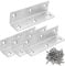 Stainless Steel Corner Brace L Bracket for Wood - Heavy Duty Metal Corner Brackets 100x25x25mm, 90 Degree Angle Brackets for Shelves, Pergola, Cabinets, Fence, Raised Beds, 4 Pack, Silver