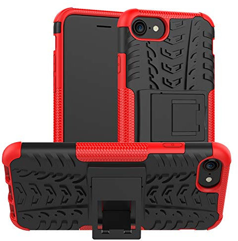 iCatchy For iPhone SE 2020 Case,iPhone 8 Case,iPhone 7 Case Heavy Duty Hard Tough Dual Layer Hybrid Shockproof Cover compatible For iPhone SE 2020 Phone Case (Red)