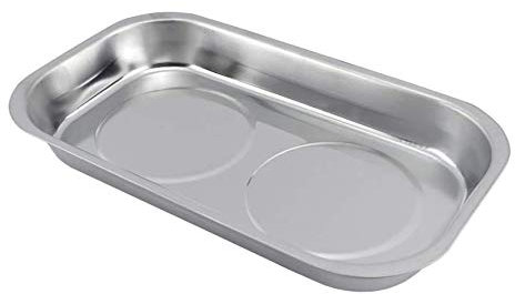 Edward Tools Bandeja magnética rectangular grande de 9.5 pulgadas, bandeja magnética para tornillos, tuercas, pernos, herramientas pequeñas, ideal para mecánicos, bricolaje, acero inoxidable