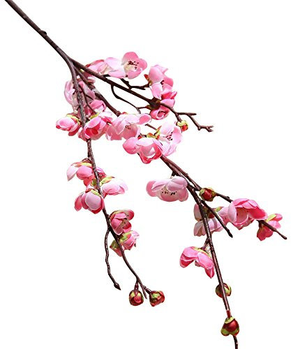 Zweig Deko Magnolien,künstliche Bäume Gummibaum Dekopflanzen Textilpflanzen Textilbäume Pflanzen Textil Kunststoffpflanzen Plastikpflanze Kunstpflanzenbaum Kunstblumen Blumen (Rosa, 1 Blumenstrauß)