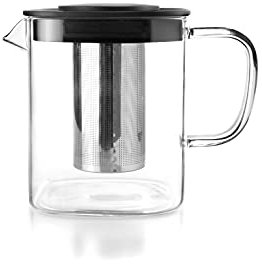 IBILI - Hervidor con filtro Square, 0.6 litros, Borosilicato y Acero Inoxidable 18/10
