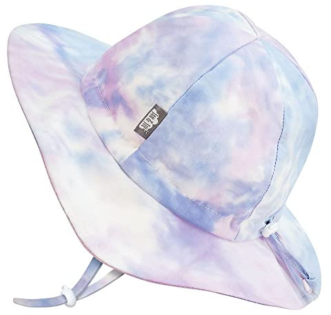 Jan & Jul Baby Sonnenhut für Mädchen, UV-Schutz UPF 50+ (S: 0-6 Monate, Zuckerwatten Batik-Design)