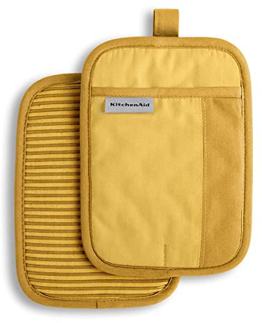 KitchenAid Beacon Two-Tone Pot Holder 2-Pack Set, 7x10, Majestic Yellow