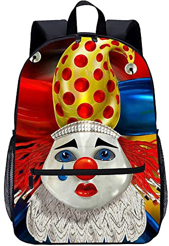 lixiaochao Kinder Schulrucksack Clown Kinderrucksack Unisex Schulranzen Rucksack Freizeit Schulausflug (45x30x15cm) 3D gedruckter Rucksack
