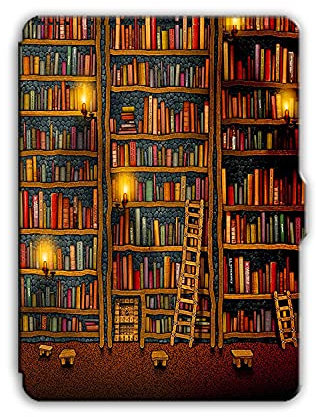WunM Studio CE Case For 6.8 Kindle Paperwhite 11Th Gen 2021 & Signature Edition Cover For Kindle Paperwhite 5 With Smarter Sleep/Wake-Classic Library,As Shown,M2L3Ek