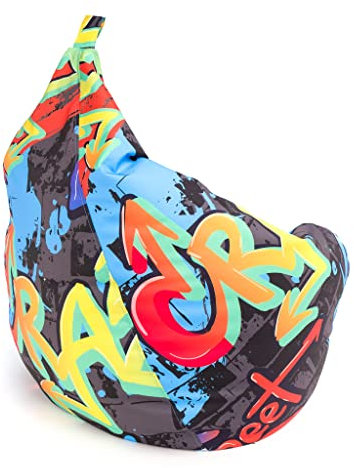 Ecopuf Oscar Modern - Sitzsack für Kinder, Sessel Hocker Bean Bag mit Füllung, Liegestuhl Puf Sitz Modern Polyester - 90x110cm - Dg56