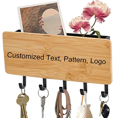 Porte-clés personnalisé à suspendre pour objets de rangement élégant, non pliable, boîte de rangement en bois pour portes, murs, support arrière pour mur, crochets à clés muraux pour mur, porte-clés