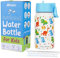 SOLARA Metal Water Bottle for Kids, 14oz Double Wall Vacuum Insulated Stainless Steel Kids Water Bottles with Straw, Sipper Bottle for Kids, Keeps Cool for 24hrs and Warm for 12hrs -Dino