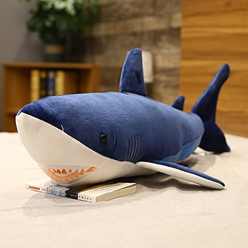 60 cm-110 cm Riesen Megalodon Hai Plüschtiere Für Mädchen Weiche Große Gefüllte Kinder Mädchen Kissen Kissen Kawaii Puppen Raumdekoration-60 cm,Blau
