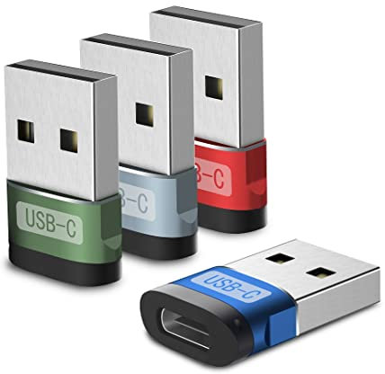 sunshot Adaptador USB C Hembra a USB Macho 4 Pack,Convertidor Cable Cargador Tipo A para Apple Watch 7 SE,iPhone 11 12 13 14 Pro MAX,AirPods iPad Mini 6 Air 4 5,Samsung Galaxy Note 10 S20 S21 S22