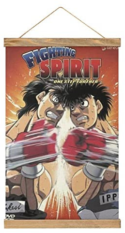 YBEL Hajime No Ippo Scroll Poster Stoff Bild Kunst Holz DIY Rahmen Hängender Druck Aufhänger für Raumdekor Öl Leinwand Kit Geschenk