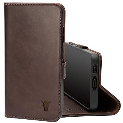 TORRO Hülle kompatibel mit Samsung Galaxy S23 5G – Premium Lederhülle mit Standfunktion und Kartenfächern (Braun)