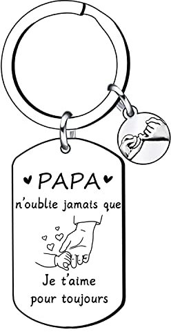 LKJHGF Cadeau de Papa Porte clés Papa Meilleur Papa Cadeau Papa, Porte-clefs Papa,Cadeau Baptême, Cadeau Homme,Porte-clés Hommes Cadeau de Fête des Pères (4)