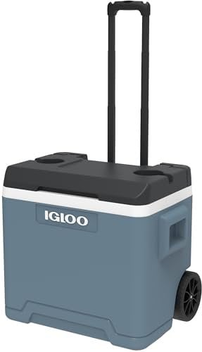 Igloo IP42 Roller Nevera pasiva 42 L, Nevera Azul con Ruedas y asa telescópica, Nevera para Ocio, Trabajo y Camping