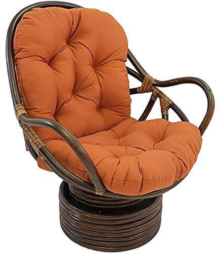 Rattani Auflage/Polster für Schaukelstuhl, Schaukelkissen Ersatz Outdoor/Indoor, Weich Verdickt Waschbar Sitzkissen Fester Twill Drehstuhl Schaukelstuhl Kissen rutschfes(Size:120 * 60cm,Color:Orange)