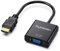Adaptateur HDMI vers VGA, convertisseur HDMI vers VGA plaqué or (mâle vers femelle), compatible avec ordinateur, ordinateur portable, PC, moniteur, projecteur, HDTV, Chromebook, Raspberry Pi, Roku,