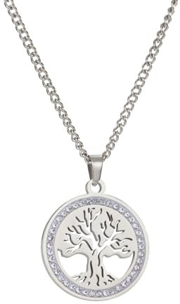 kkjoy Collana dell'Albero della Vita in Acciaio Inox Collana con ciondolo dell'Albero della Vita Ispirato alla Natura Gioielli Spirituali per Donne Uomini