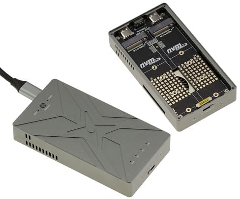 KALEA-INFORMATIQUE Boitier Aluminium USB 3.2 20G pour 2 SSD M2 NVMe, Montage indépendant ou en grappe Raid 0 1 Large. avec Ventilateur de Refroidissement