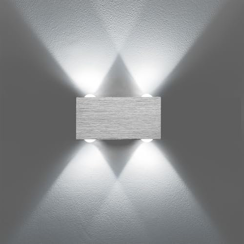 Lightsjoy Lampara de Pared Interior LED Aplique Ped Interior Aluminio Moderna Arriba y Abajo Luz de Pared para Salas, Escalera, Dormitorios, Pasillos, 800Lumen (Blanco Frío 6000K)
