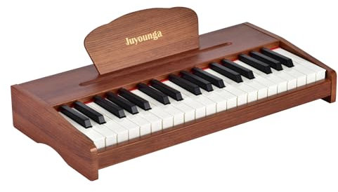 Kids Piano Keyboard, Wooden 37 Keys Digital Piano for Kids, Music Educational Instrument Toy, Wood Piano Gift Toys for Girls and Boys