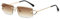 LIGOES Rechteck Sonnenbrille Metall Mode Sonnenbrille Rahmenlose UV400 Linse Sonnenschutz Brillen (gold with brown)
