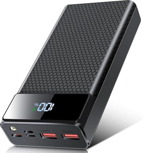 Newest 56800mAh 65W Power Bank, Huge Battery Pack Portable Charger, Fast Charging Phone Charger with 5 Charging Ports, Power Pack Smart LED Display and Flashlight