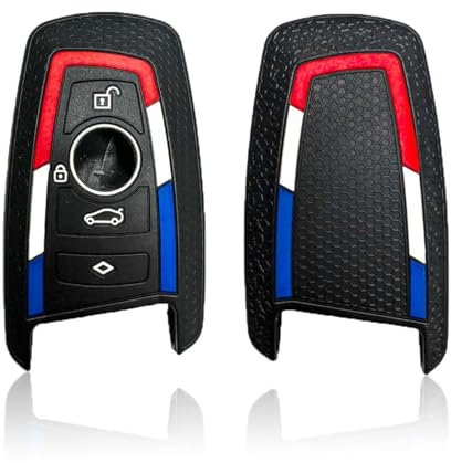 Juttzzei BMW Autoschlüssel Hülle für BMW 1er 2er 3er 4er 5er 6er F11 F10 F12 F20 F21 F25 F30 F31 X3 X4 M3 M4 M5 3GT 5GT Schlüsselhülle, Prämie TPU Silikon BMW F20 Schlüssel Hülle - 4 Tasten(Schwarz)