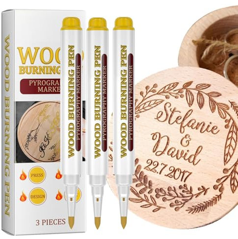 Aizuoni 3 Stück Holzbearbeitungs-Brennstift, Holzbrennstift, Scorch -Marker Für, Scorch Holzverbrennungsstift, Holzzeichnung Scorch Pen | Holzmalwerkzeug Auf Ölbasis Für Walnuss, Linde, Pappel