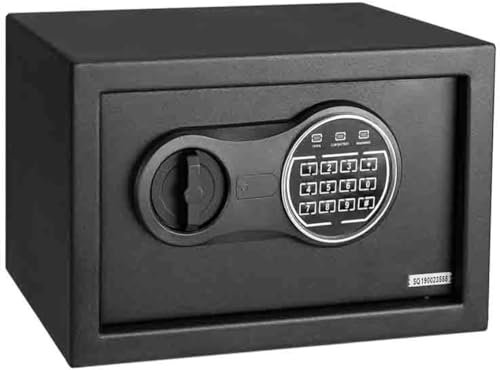 Floordirekt Tresor Grasberg Möbeltresor Safe - 20 x 31 x 20 cm, Anthrazit - elektronisches Zahlenschloss, Kombinationsschloss - Wandtresor für Zuhause mit Verriegelungsbolzen und Schlüssel