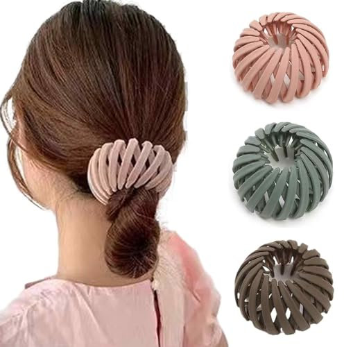 3 Stück Vogelnest Haarspangen, Elastische Haarschmuck für Damen – Multifunktional für Dicke/Normales/Dünnes Haar, Perfekt als Geschenk für Frauen zu Muttertag, Valentinstag, Geburtstag