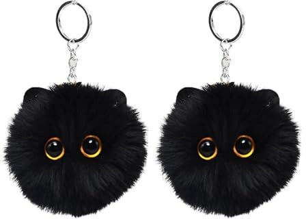 2 Stück Schlüsselanhänger Katze, Katzen Schlüsselanhänger, Cute Keychain, Schlüsselanhänger Plüsch, Cartoon-Katzen-Anhänger, Schlüsselanhänger, Tierpaar-Schlüsselanhänger für Rucksäcke und Telefon