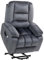 HOMCOM Fauteuil releveur électrique, Fauteuil Relax électrique, Assemblage Facile, 8 Points de Massage vibrants, Chauffant, revêtement en Imitation Velours, 2 télécommandes, Gris