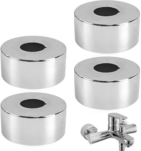 Riisoyu 4 Stück Rosetten für Duscharmaturen, 66 x 25 x 30 mm Heizungsrohr Rosetten Abdeckrosette Edelstahl Rohrabdeckung Dekorative Dauerhaft Rosette Wasserhahn für Armaturen Duscharmatur Heizkörper