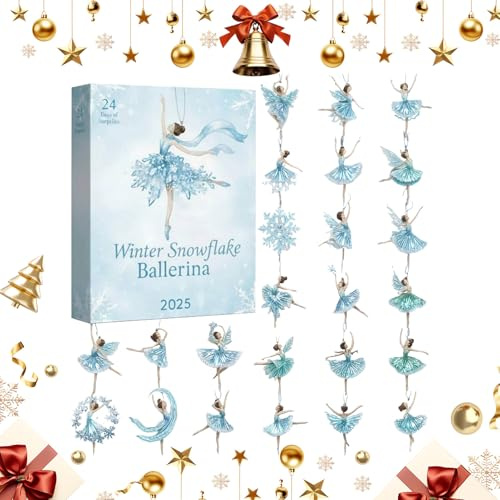 Ballerina Countdown Adventskalender 24 Tage Acryl 2D Weihnachts Ballett | Countdown Ballerina Ornament Für Liebhaber Von Ballett Mädchen Tochter Teenager