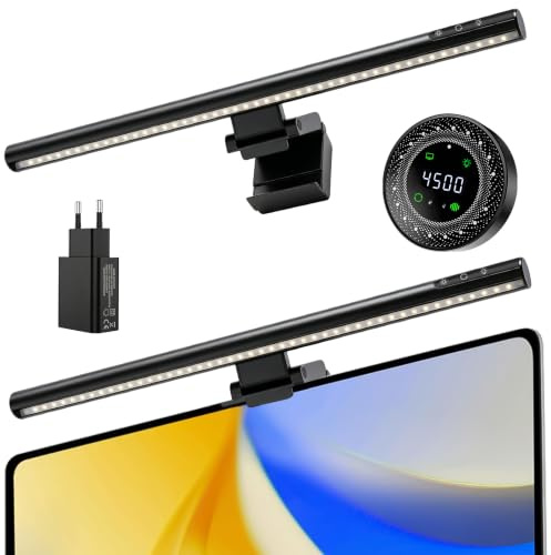 ZOBMIO LEDMonitor Lampe Monitor Light Bar,mit Fernbedienung Touch Steuerung | Bildschirmlampe , Anti-Blaulicht USB PC Lampe, 5 Farbtemperaturen 3000-7150K Augenschutz für Büro Heimarbeit