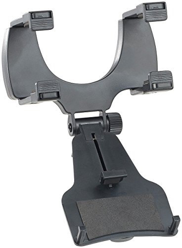 Lescars Handyhalter Rückspiegel: Universal-Kfz-Rückspiegelhalterung für Smartphones bis 12,7 cm (5) (Auto Rückspiegel Telefonhalter, Handyhalterung Auto, Halterungen für Navi)