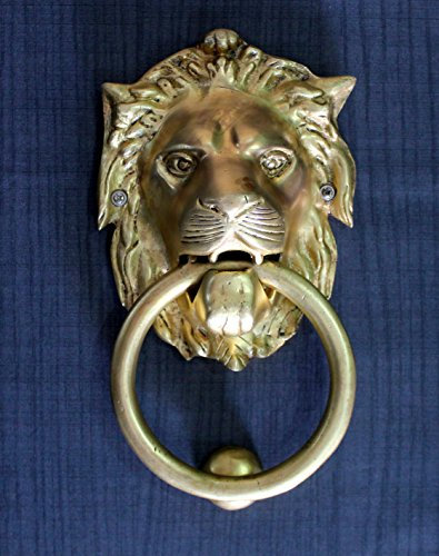 StonKraft collezione casa - bellissimi battifiamma leone in ottone, accessori per porte, battente per cancello (6 pollici)