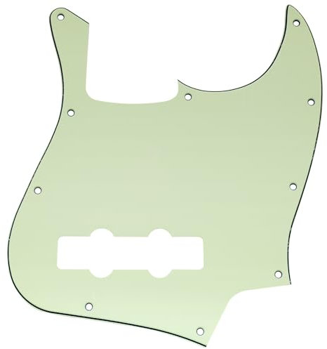 Musiclily 10 Löcher J Bass Pickguard JB Schlagbrett für Fender American/Mexican Standard Jazz Bass,3 lagig Mint