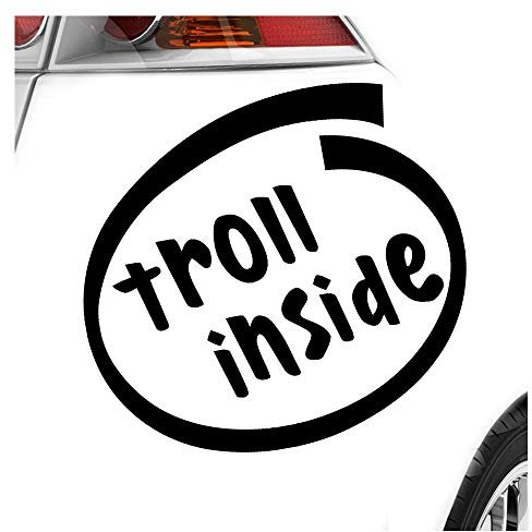 Kiwistar - Autoaufkleber - Troll Inside Heckscheibe Auto Aufkleber wetterfest für Kfz LKW Mofa Truck - Sticker außen selbstklebend Tuning Zubehör für Fenster Fahrzeug Scheibe