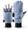 Heat 2 Fingerlose Handschuhe und Fäustlinge Kombination, warme Winterhandschuhe gegen den Wind und Kälte im Winter – Sporthandschuhe, Fahrradhandschuhe Damen, Herren, blau, Medium