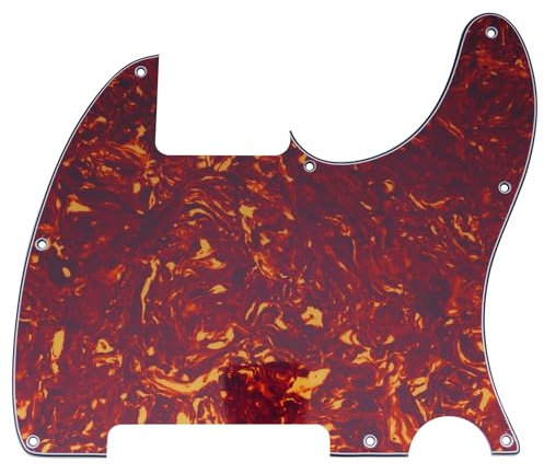 Musiclily 8 Löcher Schlagbrett Pickguard für Fender USA/Mexican Telecaster Esquire E-Gitarre,4 lagig Vintage Tortoise