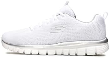 Skechers Graceful Get Connected, Sneaker Donna, White Silver, 36 EU