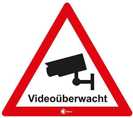 Adesivo videosorveglianza I adesivo interno I 10 cm I per finestra I Attenzione Questo oggetto viene monitorato tramite video I videosorveglianza I deterrente I hin295