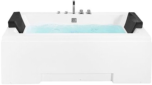 Whirlwanne Badewanne Spa weiß rechteckige Doppelwanne mit Massage LED Galley