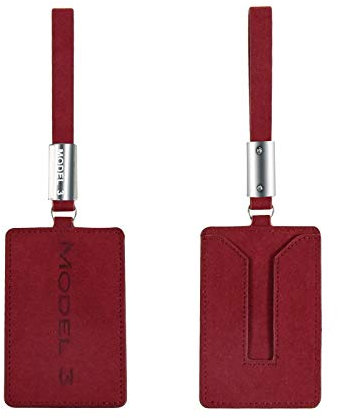 Kwak's Tesla Modell 3 Schlüssel Karten Halter Autoschlüssel Kartentasche Schlüsselmappe für Tesla Modell 3 Leichte Kartenhülle mit Schlüsselanhänger(rot)