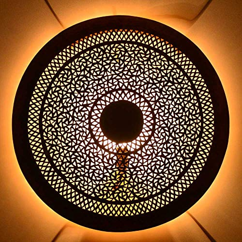 Wandlampe aus Messing D 57 cm Orientalische Wandleuchte Marokkanische Lampe 100% traditionelle Handarbeit Vintage Marrakesch