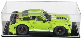 icuanuty Acryl Vitrine Schaukasten für Lego 42138/42151/42169 Technic Ford Mustang Shelby GT500 Tecnica Toy Car Model Kit Vitrine 35x14x11cm, für 40499/ 42137/ 42138/ 42151/ 42169/ 42153