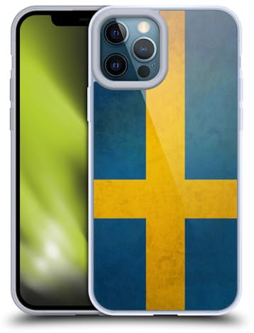 Head Case Designs Sweden Swedish Sverige Flag Vintage Fahnen Gelhülle [Militärischer Schutzgrad] Kompatibel Mit Apple iPhone 12 Pro Max Und Kompatibel Mit MagSafe
